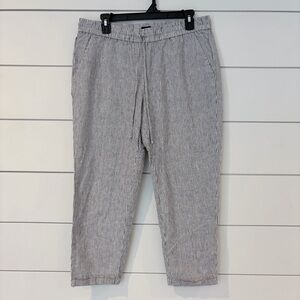 J.Crew Linen Pants 12 Coastal Core Striped Beach Ankle Capsule Old Money